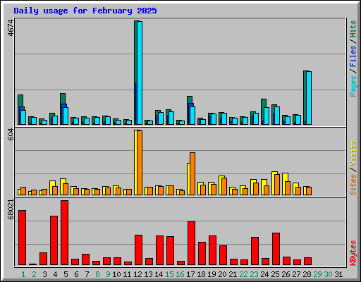 Daily usage for February 2025