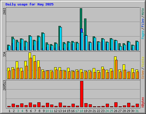 Daily usage for May 2025